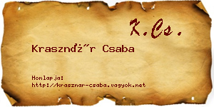 Krasznár Csaba névjegykártya