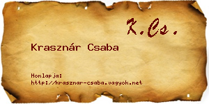 Krasznár Csaba névjegykártya