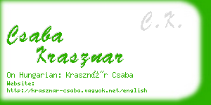 csaba krasznar business card